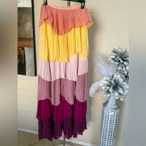 Colorful Tiered Maxi Skirt & top